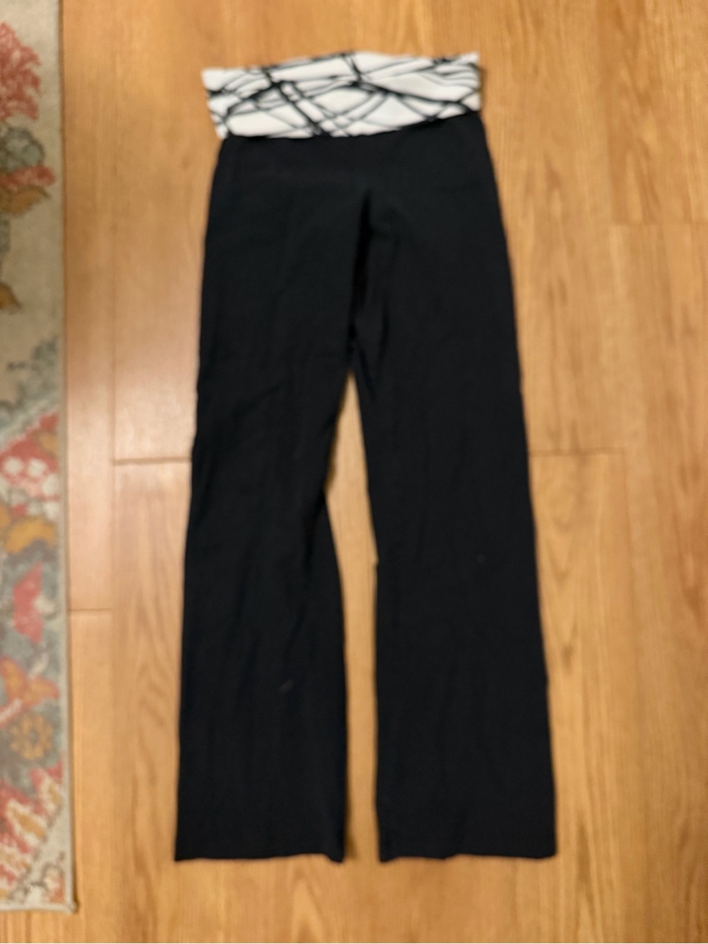 Black Women’s Calvin Klein Yoga Pants with White Fold-Over Waist